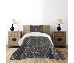 Flowering Succulent Plants Bedspread Set