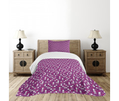 Tile Design Purple Shades Bedspread Set