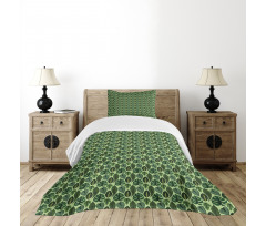 Palm Leaves Jungle Plants Bedspread Set