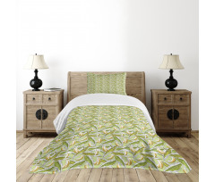 Tropical Fruit with Leaves Bedspread Set