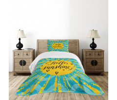 Sun Motif Stripes Bedspread Set