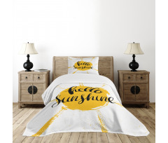 Summer Season Words Bedspread Set