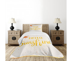 Halftone Dots Words Bedspread Set