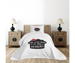 Pastry Silhouette Words Bedspread Set