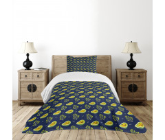 Tropical Papaya and Branches Bedspread Set