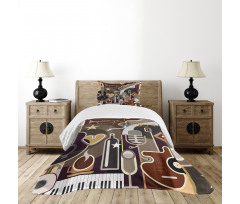Musical Instruments Abstract Bedspread Set
