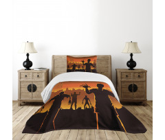 Abandoned City Halloween Bedspread Set