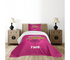 Happy Beet Character Words Bedspread Set