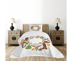 Vintage Wild West and Cowboy Bedspread Set