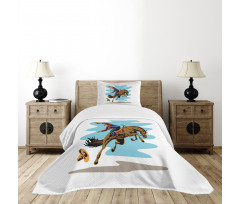 Cowboy Falling off His Horse Bedspread Set