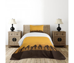 Cowboys Sitting on the Fence Bedspread Set