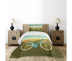 Camping Picnic Themed Bike Bedspread Set