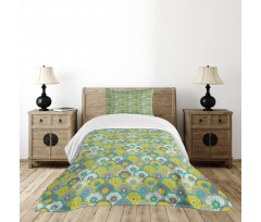 Fish Scale Mandala Motif Bedspread Set