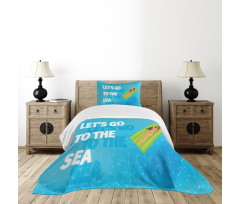 Lets Go to the Sea Message Bedspread Set