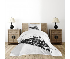 Retro Steam Locomotive Bedspread Set