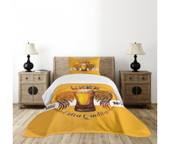 Premium Beer Grunge Graphic Bedspread Set