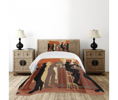 Night out with Friends Theme Bedspread Set