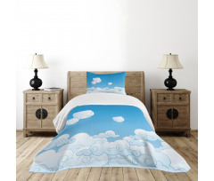 Lantern Floating Away in Sky Bedspread Set