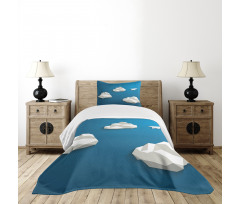 Plane Flying Between Polygons Bedspread Set