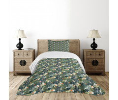 Tropical Composition Foliage Bedspread Set