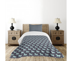 Fir Trees Flora and Fauna Bedspread Set