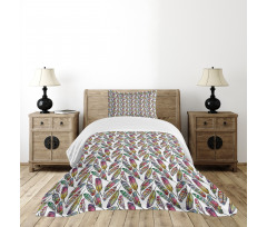 Abstract Bohemian Feathers Bedspread Set