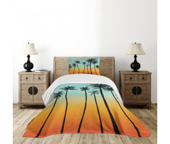 Ombre Effect Landscape Bedspread Set