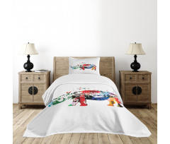 Musical Notes Animal Bedspread Set