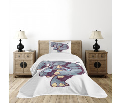 Anthropomorphic Mascot Run Bedspread Set