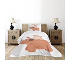 Mother and Calf with Heart Bedspread Set