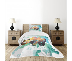 Watercolor Animal Wilderness Bedspread Set