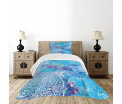 Watercolor Floral Asian Bedspread Set