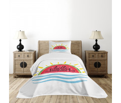 Watermelon Slice Motif Bedspread Set