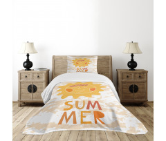 Sun on a Grunge Background Bedspread Set