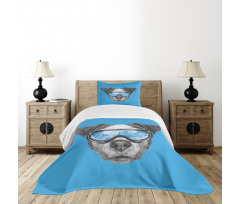 Skiing Cool Doggie Bedspread Set