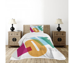 Vintage Colorful Letter Art Bedspread Set