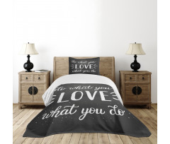 Hand Lettering Typography Bedspread Set