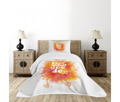 Warm Color Splash Message Bedspread Set