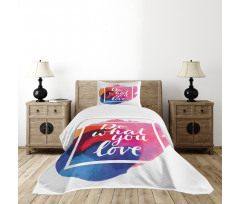 Contemporary Theme Love Work Bedspread Set