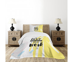 Retro Memphis Pattern Phrase Bedspread Set