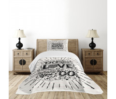 Hand-lettering and Swirls Bedspread Set