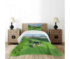 Alpine Mountains Meadow Bedspread Set