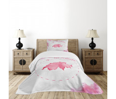 Monochrome Map Design Bedspread Set