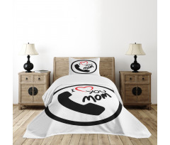 I Love You Mom Message Bedspread Set