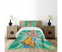 House Chores Kids Pop Art Bedspread Set