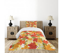 Pile of Foliage Tree Leaves Bedspread Set