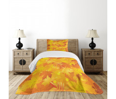 Graphic Pile of Dried Leaves Bedspread Set