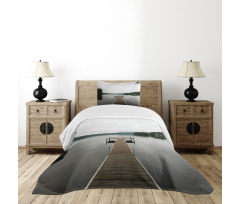 Calm Water Overcast Weather Bedspread Set