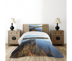 Tranquil Lake Idyllic Pier Bedspread Set