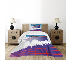 Large Ship with Harbor People Bedspread Set